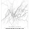 Kort - Fredrikstad - Hvid Plakat (21x29.7 cm (A4))
