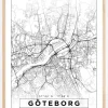 Kort - Göteborg - Hvid Plakat (21x29.7 cm (A4))