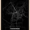 Kort - Haninge - Sort Plakat (21x29.7 cm (A4))