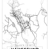Kort - Haugesund - Hvid Plakat (21x29.7 cm (A4))
