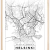 Kort - Helsinki - Hvid Plakat (21x29.7 cm (A4))