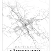 Kort - Hämeenlinna - Hvid Plakat (21x29.7 cm (A4))