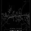 Kort - Hollola - Sort Plakat (21x29.7 cm (A4))