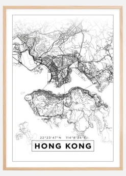 Kort - Hong Kong - Hvid Plakat (21x29.7 cm (A4))