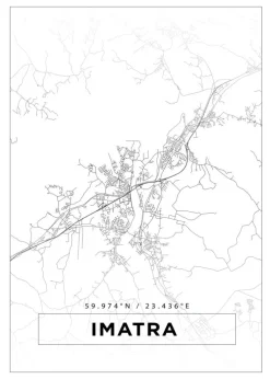 Kort - Imatra - Hvid Plakat (21x29.7 cm (A4))