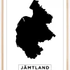 Kort - Jämtland - Hvid Plakat (21x29.7 cm (A4))