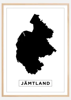 Kort - Jämtland - Hvid Plakat (21x29.7 cm (A4))