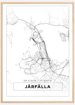 Kort - Järfälla - Hvid Plakat (21x29.7 cm (A4))