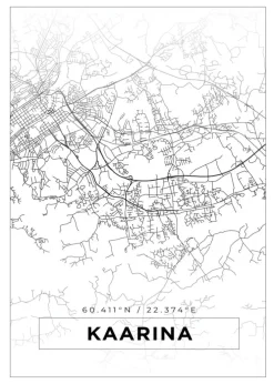 Kort - Kaarina - Hvid Plakat (21x29.7 cm (A4))