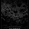 Kort - Kaarina - Sort Plakat (21x29.7 cm (A4))
