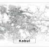Kort - Kabul - Hvid Plakat (21x29.7 cm (A4))