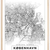 Kort - København - Hvid Plakat (21x29.7 cm (A4))