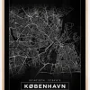 Kort - København - Sort Plakat (21x29.7 cm (A4))