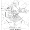Kort - Kolding - Hvid Plakat (21x29.7 cm (A4))