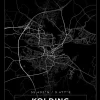 Kort - Kolding - Sort Plakat (21x29.7 cm (A4))