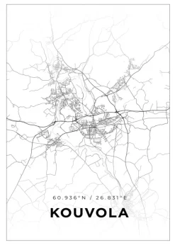 Kort - Kouvola - Hvid Plakat (21x29.7 cm (A4))