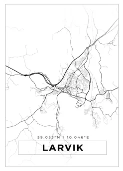 Kort - Lavrik - Hvid Plakat (21x29.7 cm (A4))