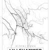 Kort - Lillehammer - Hvid Plakat (21x29.7 cm (A4))