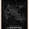 Kort - Linköping - Sort Plakat (21x29.7 cm (A4))