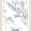 Kort - Luleå - Hvid Plakat (21x29.7 cm (A4))