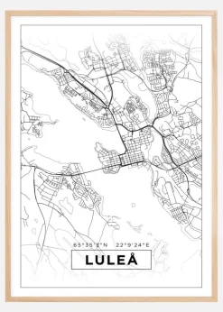 Kort - Luleå - Hvid Plakat (21x29.7 cm (A4))