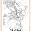 Kort - Mölndal - Hvid Plakat (21x29.7 cm (A4))
