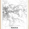 Kort - Nacka - Hvid Plakat (21x29.7 cm (A4))