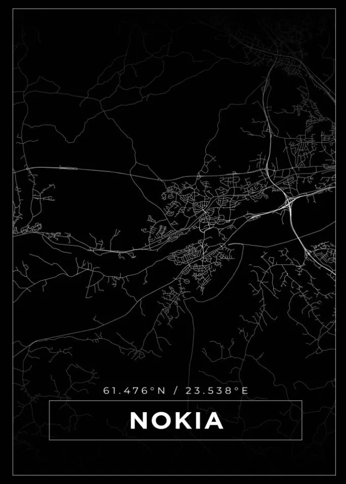 Kort - Nokia - Sort Plakat (21x29.7 cm (A4))