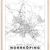 Kort - Norrköping - Hvid Plakat (21x29.7 cm (A4))