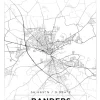 Kort - Randers - Hvid Plakat (21x29.7 cm (A4))