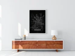 Kort - Örebro - Sort Plakat (21x29.7 cm (A4))