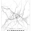 Kort - Sarpsborg - Hvid Plakat (21x29.7 cm (A4))