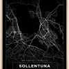 Kort - Sollentuna - Sort Plakat (21x29.7 cm (A4))
