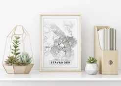 Kort - Stavanger - Hvid Plakat (21x29.7 cm (A4))