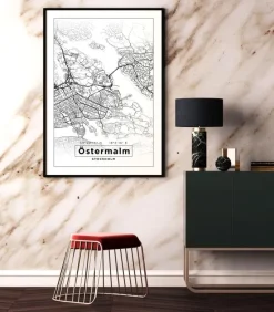 Kort - Östermalm - Hvid Plakat (21x29.7 cm (A4))