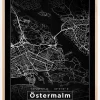 Kort - Östermalm - Sort Plakat (21x29.7 cm (A4))