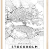 Kort - Stockholm - Hvid Plakat (21x29.7 cm (A4))