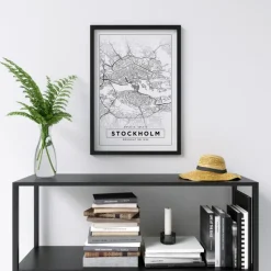 Kort - Stockholm - Hvid Plakat (21x29.7 cm (A4))