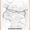 Kort - Sundbyberg - Hvid Plakat (21x29.7 cm (A4))