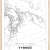 Kort - Tyresö - Hvid Plakat (21x29.7 cm (A4))