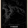 Kort - Tyresö - Sort Plakat (21x29.7 cm (A4))