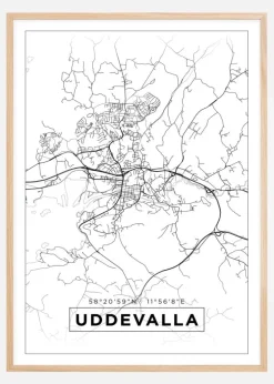 Kort - Uddevalla - Hvid Plakat (21x29.7 cm (A4))