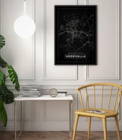 Kort - Uddevalla - Sort Plakat (21x29.7 cm (A4))