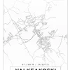 Kort - Valkeakoski - Hvid Plakat (21x29.7 cm (A4))