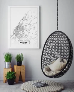 Kort - Visby - Hvid Plakat (21x29.7 cm (A4))