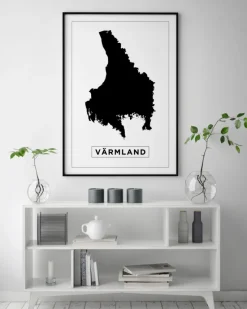 Kort - Värmland - Hvid Plakat (21x29.7 cm (A4))