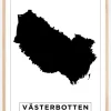 Kort - Västerbotten - Hvid Plakat (21x29.7 cm (A4))