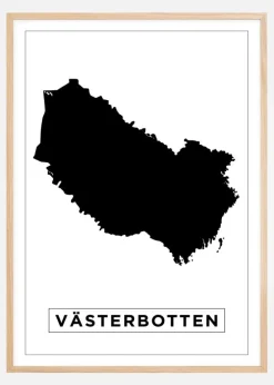 Kort - Västerbotten - Hvid Plakat (21x29.7 cm (A4))