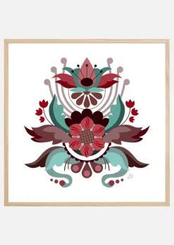 Kurbits flower red Plakat (30x30 cm)