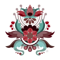 Kurbits flower red Plakat (30x30 cm)